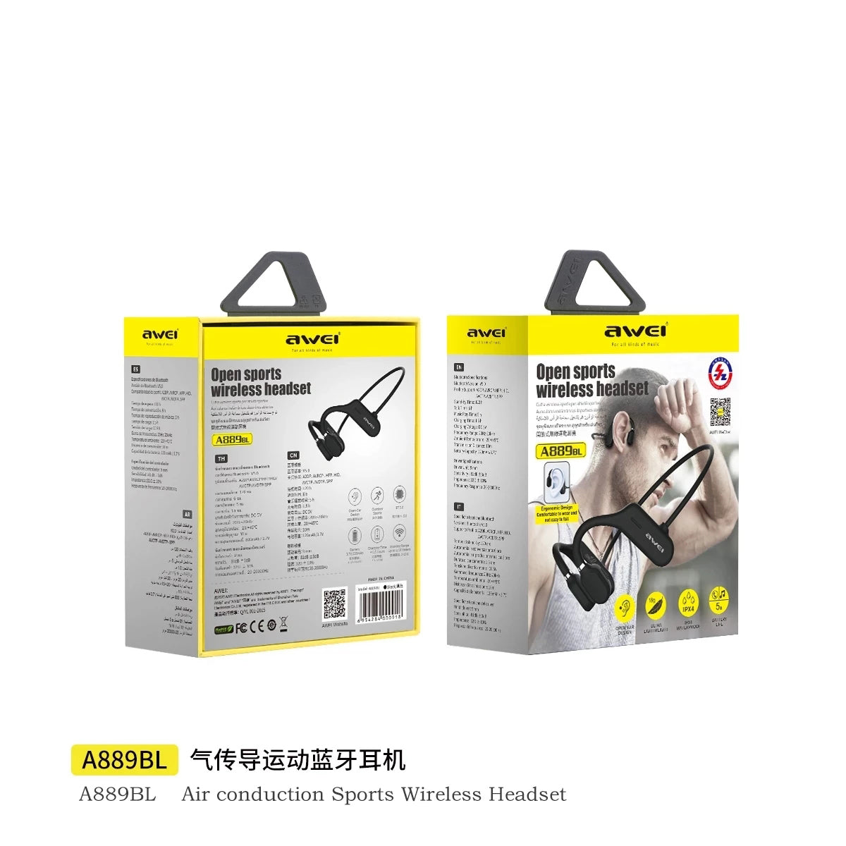 AWEI A889BL Air Conduction Bluetooth-øretelefon Vandtæt Sports Music Headset AWEI A889BL Air Conduction Bluetooth-øretelefon Vandtæt Sports Music Headset